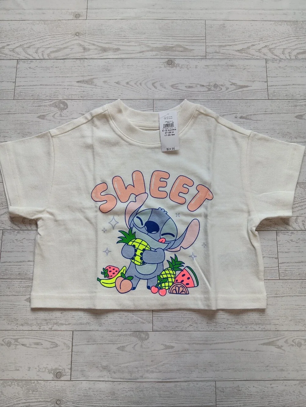 NWT Baby Gap Girl's Disney Lilo & Stitch Oversized Shirt 100% Cotton Sz 6-12 M